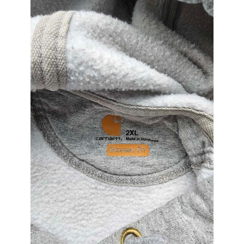 Workwear Carhartt K288 Heather Gray Logo Sleeve Hoodie 2XL - Picture 4 of 8